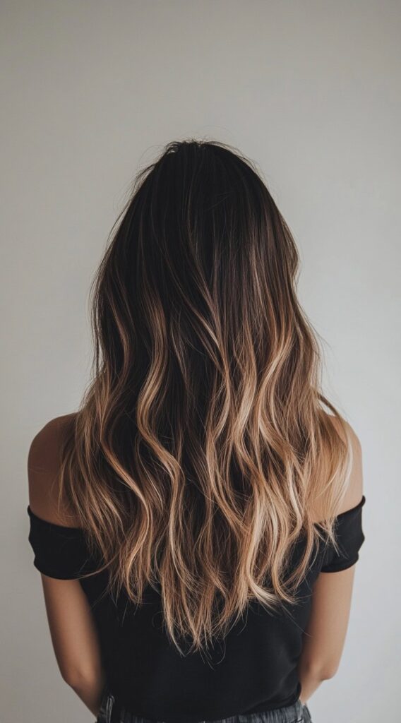 24 Winter Balayage Ideas for Brunettes: Subtle and Bold Hairstyles for a Fresh Winter Glow 10 warm brunette balayage with sandy ends