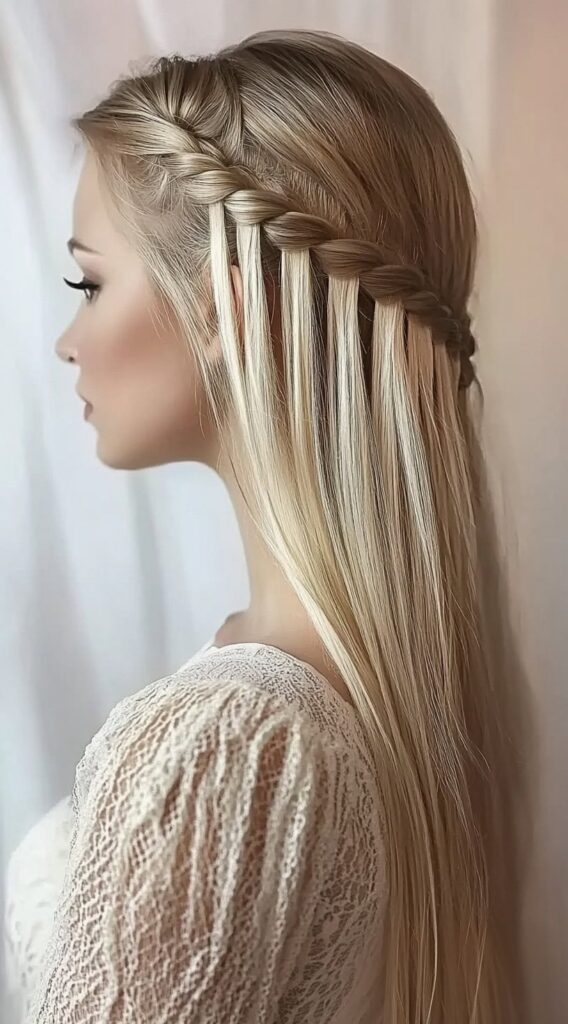 25 Dreamy Princess Hairstyles: Gorgeous Ideas for Your Next Big Event 7 waterfall braid with loose locks