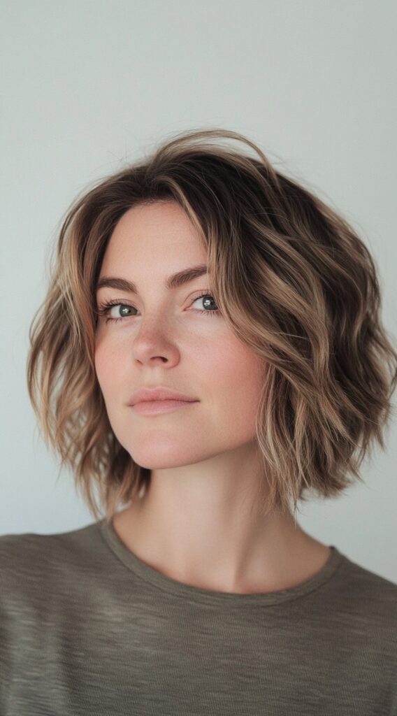 20 Volumizing Choppy Bob Hairstyles for Fine Hair 14 wavy light brown bob with soft texture