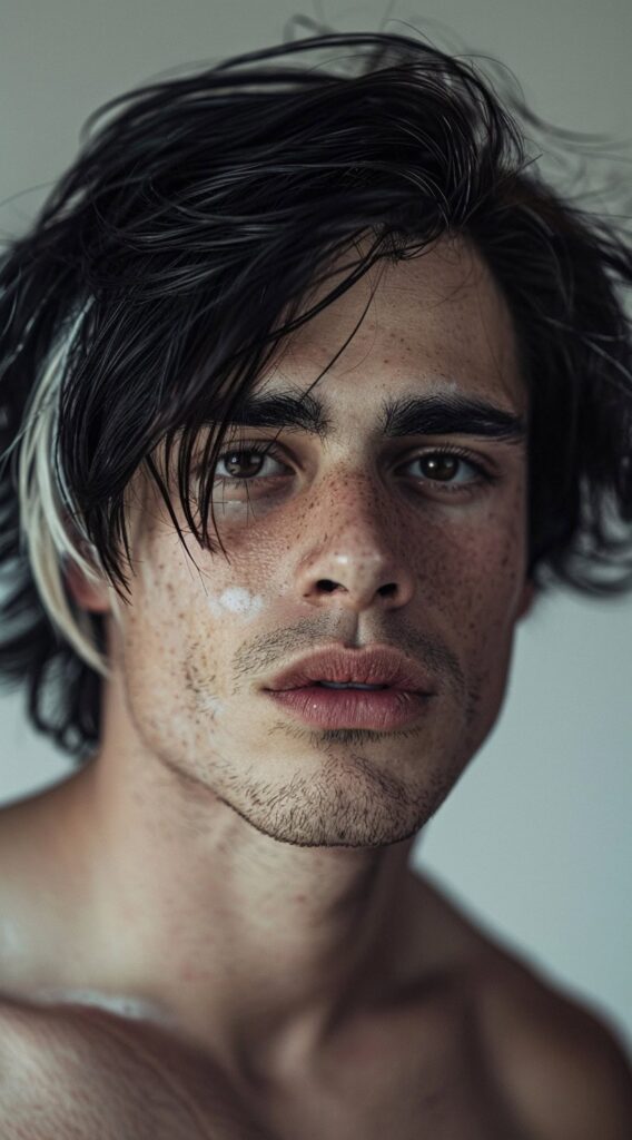 17 Black and White Hairstyles for Men: Stand Out with These Trendy Ideas 17 white streak on black hair