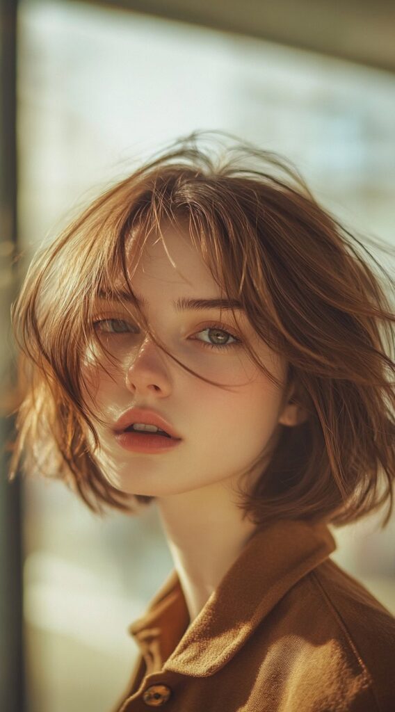 17 Trendy Brown Bob Hairstyles 12 windblown textured bob