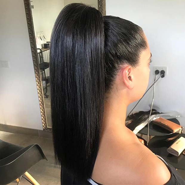 10 Slick Ponytail Hairstyle Ideas 1 1. Classic Sleek High Ponytail