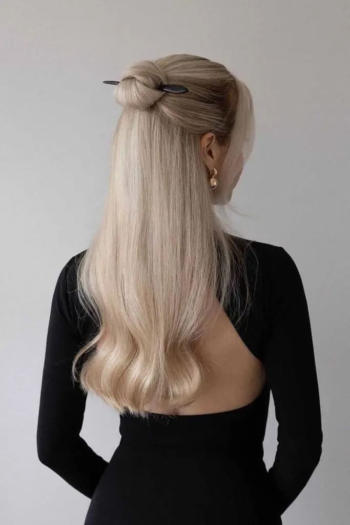 12 Hairstyles for Any and Every Hair Type 1 1. Sleek Half Up Top Knot