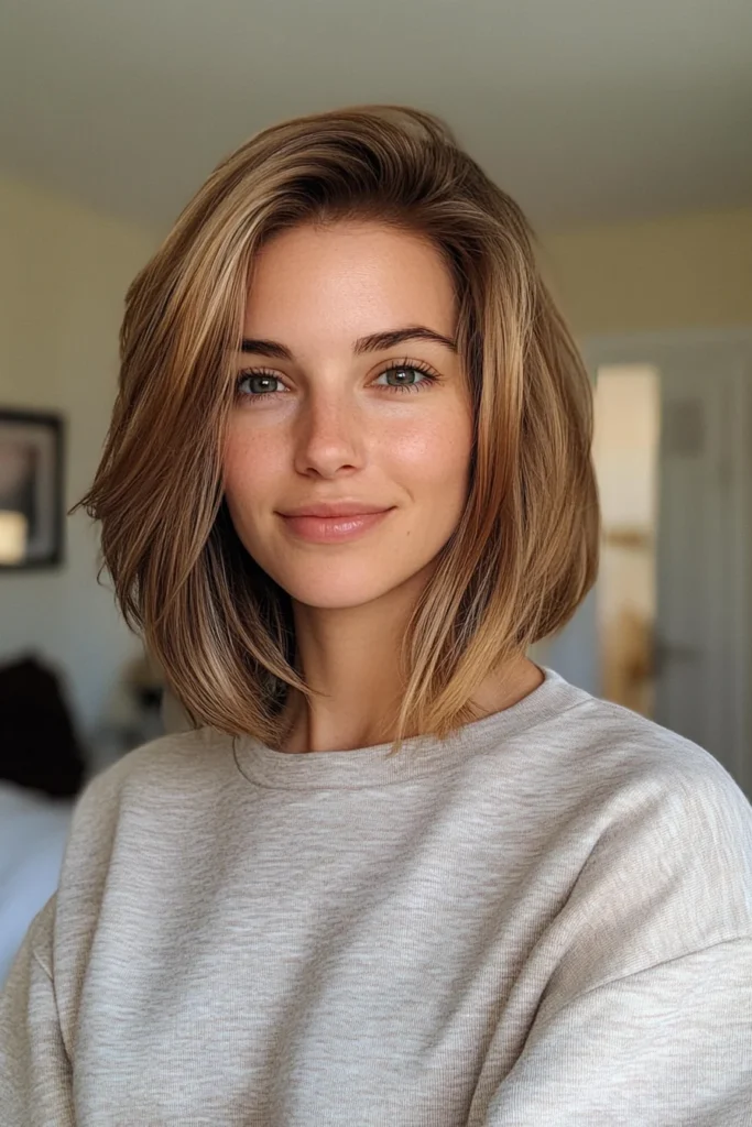 10 Stylish Bob Hairstyles for Thin Hair 1 1. Soft Layered Bob in Warm Honey Blonde 1