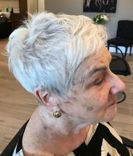 10 Best Hairstyles for Women Over 70 10 10. 70 White Choppy Pixie 1