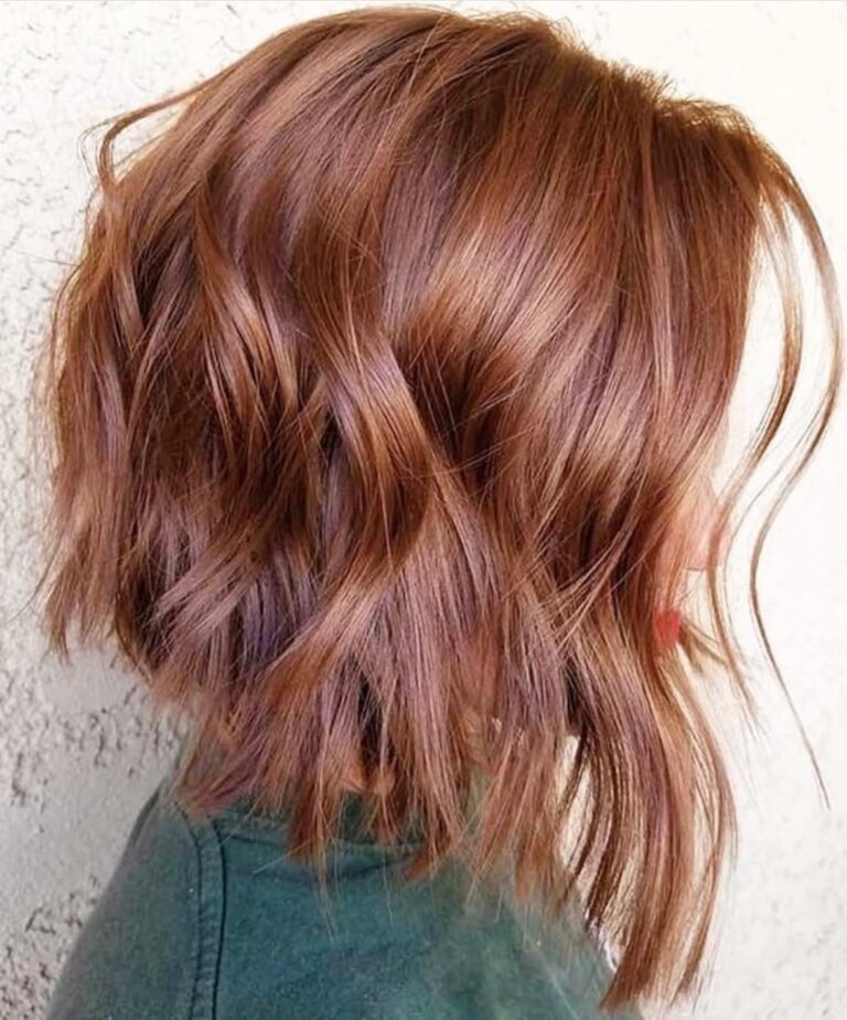 11 Fashionable Long Angled Bob Cuts 10 10. Ginger Wavy Angled Bob