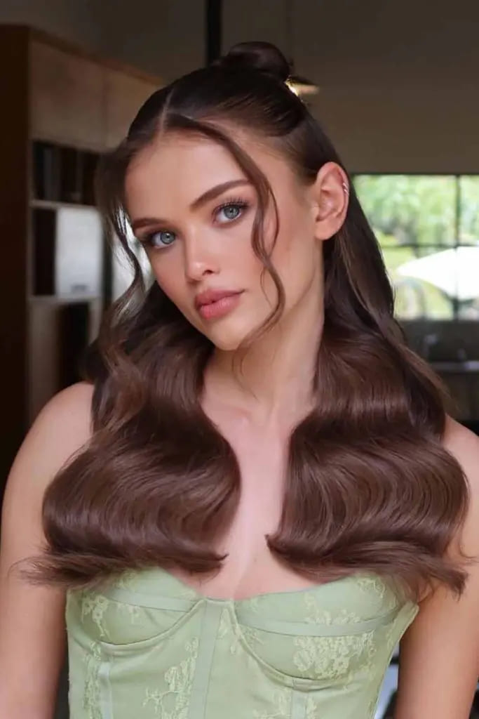 12 Hairstyles for Any and Every Hair Type 11 11. Romantic Half Up Waves