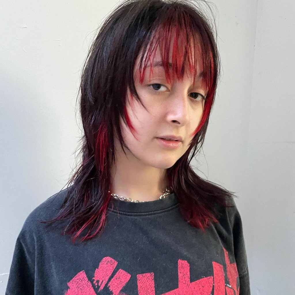 24 Wolf Cuts With Colored Bangs for Added Style! 20 12 danieljianing