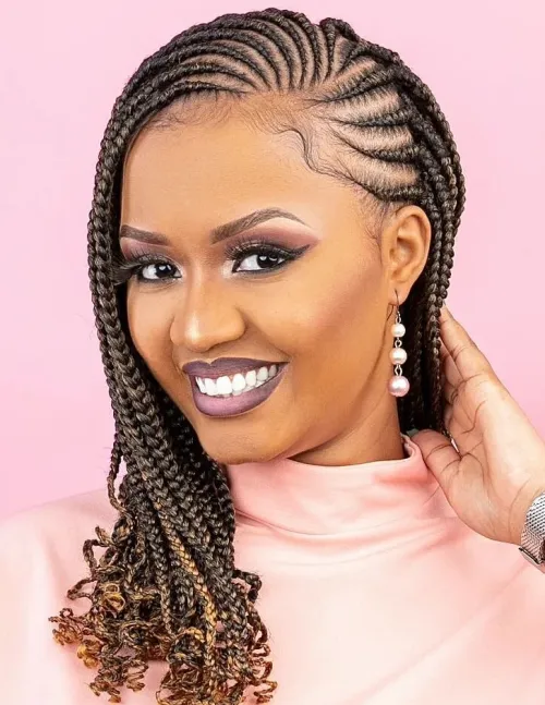 10 Small Box Braids Hairstyles 2 2. Lemonade Braids 1