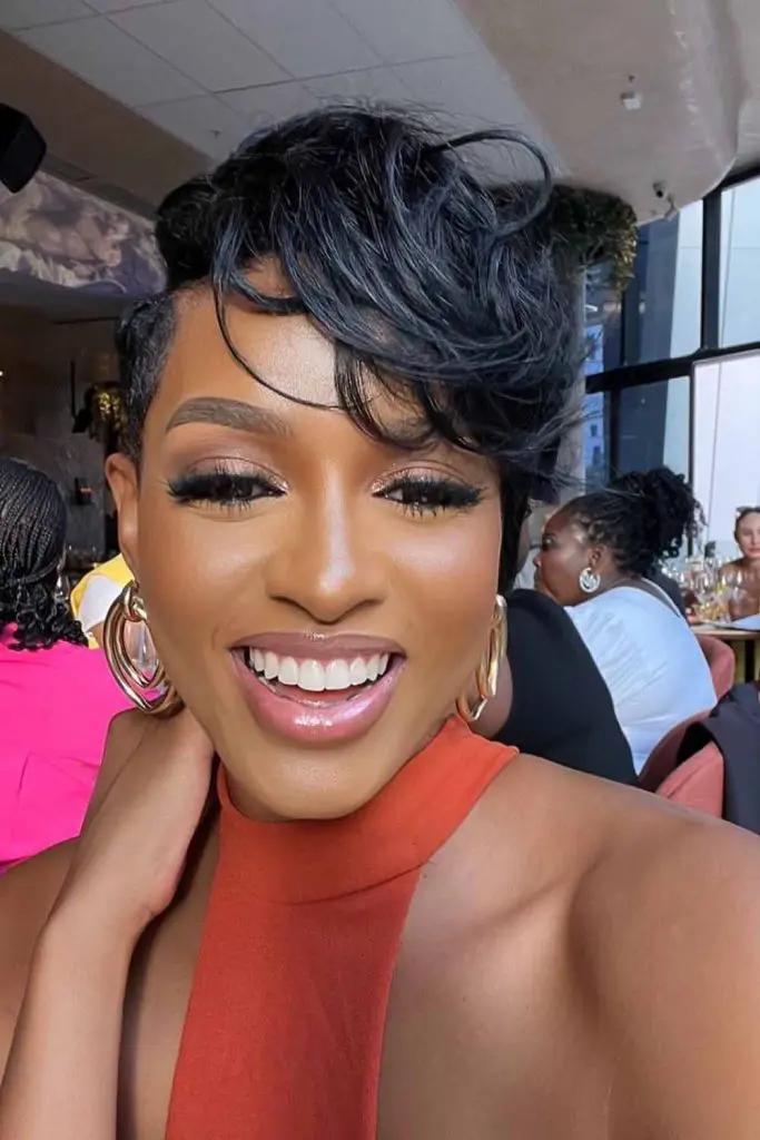 10 Chic Pixie Cuts For Black Women 3 3. Long Pixie Layered Cut With Faded Undercut
