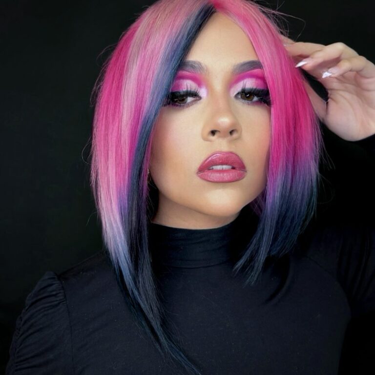 11 Fashionable Long Angled Bob Cuts 5 5. Asymmetrical Colored Long Bob