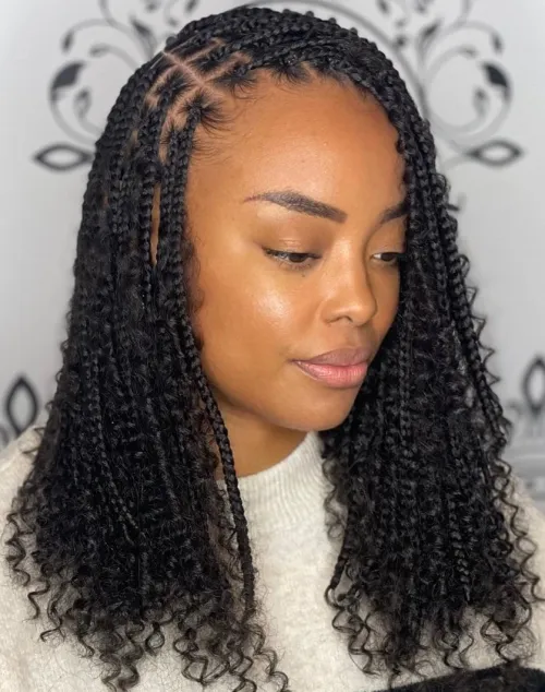 10 Small Box Braids Hairstyles 5 5. Goddess Box Braids 1