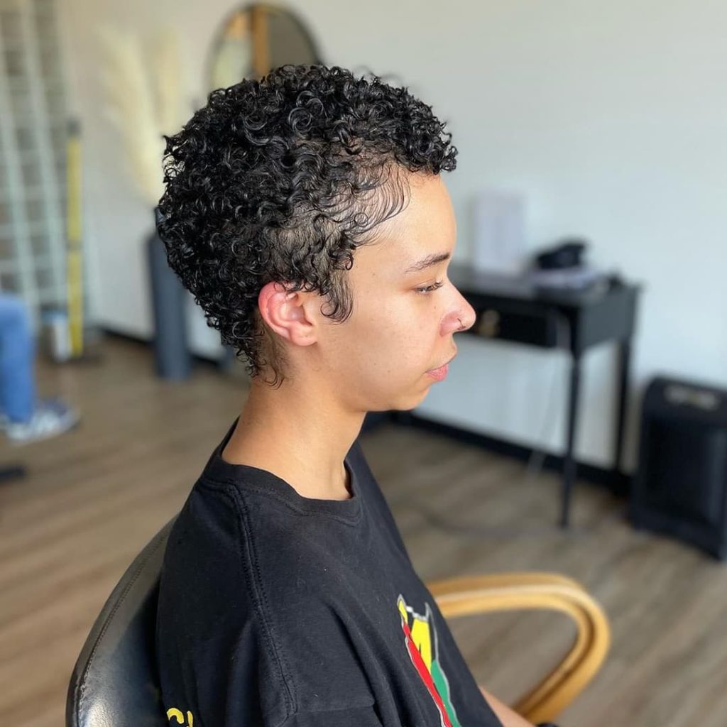 30 Best Curly Wolf Cut Ideas to Showcase Your Beautiful Curls 7 Short Curly Wolf Cut in Pixie Style