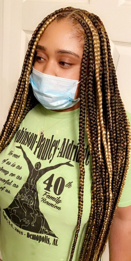 12 Knotless Braids Hairstyle Ideas: Timeless Looks for Every Vibe 8 8. Knotless Braids with Color Streaks