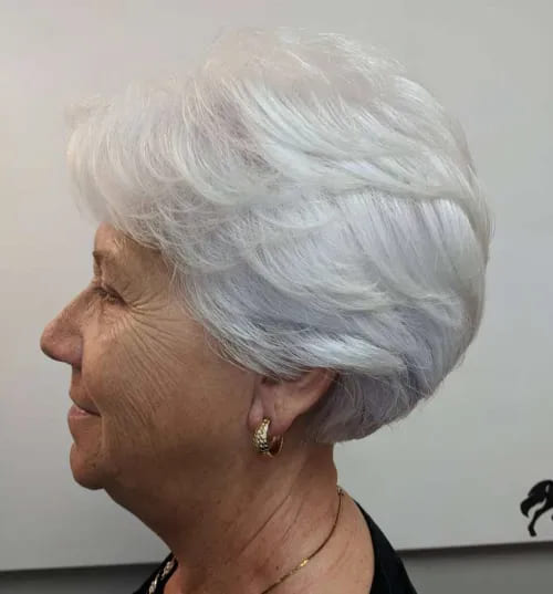 10 Best Hairstyles for Women Over 70 9 9. 70 Short Feathered White Hairstyle