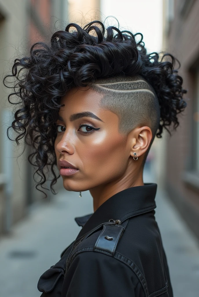 18 Shaved Sides with Ponytail for Black Women 10 Asymmetrical Curly Puff with Fade