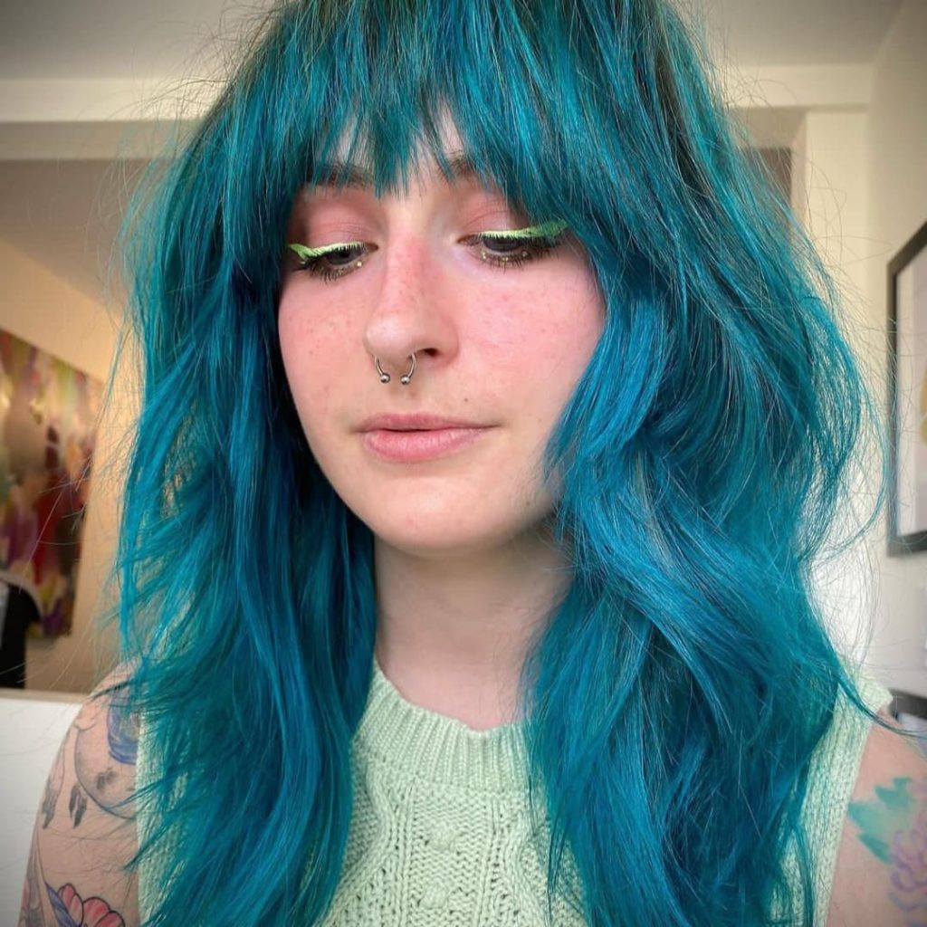 27 Best Wolf Cut Hairstyles for Women for All Hair Types, Lengths and Colors! 10 Blue Wolf Cut eccentric em 1024x1024 1
