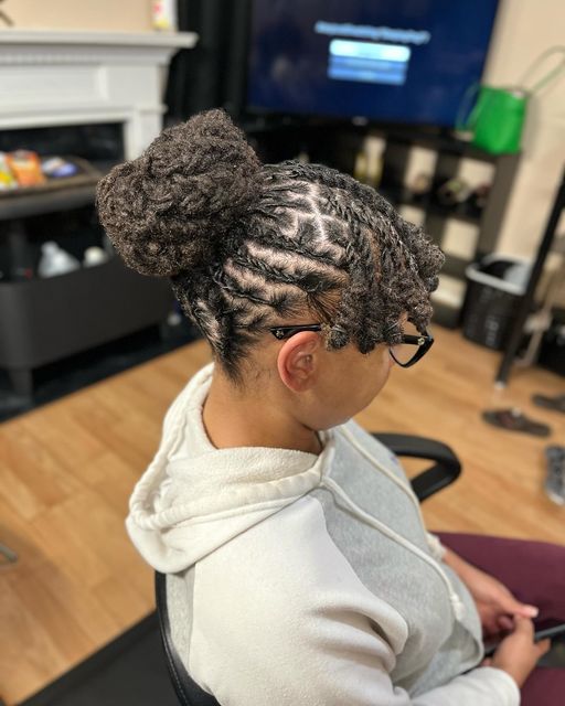 10 Locs Braids Ideas for Women 5 Braided Locs Bun