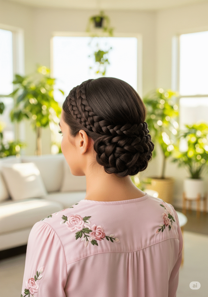 17 Protective Hairstyles for Straight Hair: Elevate Your Look with These Stunning Ideas 1 Braided Updo 4