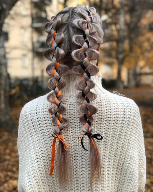 10 Stylish Halloween Hairstyles for Women 9 Bubble Braids Haircut