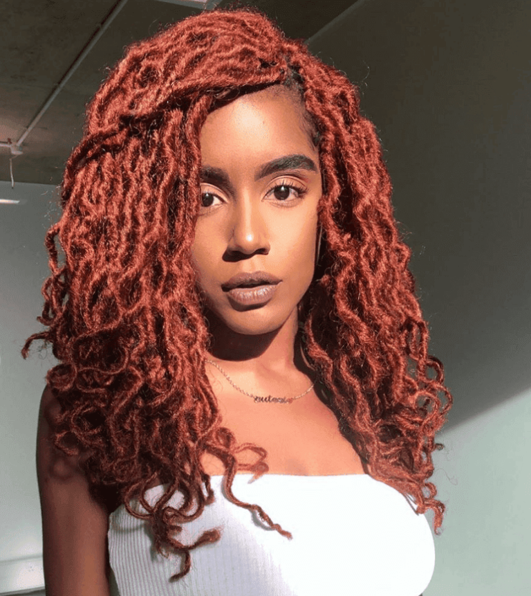 10 Bohemian Locs Hairstyles for Women 10 Burgundy Color 768x861 2