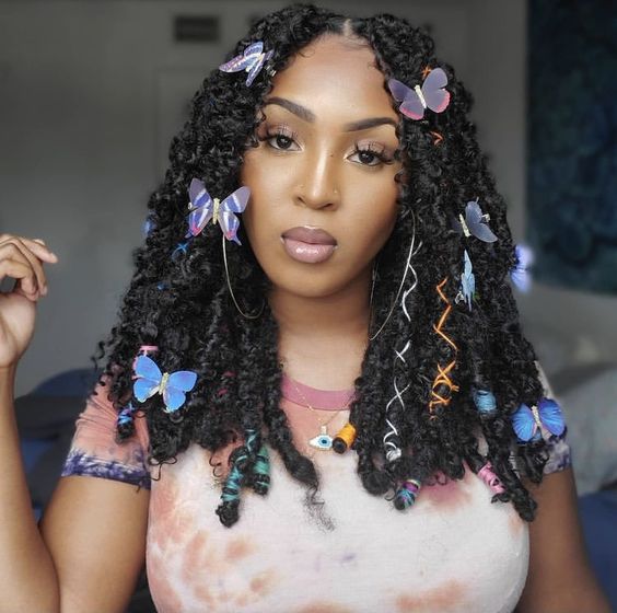 10 Butterfly Locs Hairstyle Ideas 6 Butterfly Locs with Beads and Accessories