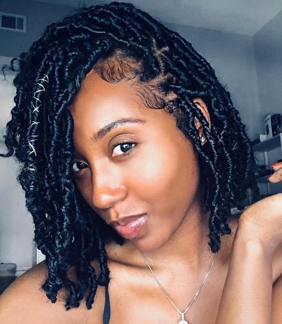 10 Faux Locs Hairstyle Ideas 3 Faux Locs Bob 1