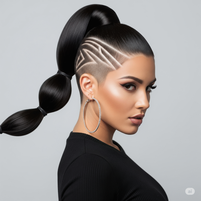 18 Shaved Sides with Ponytail for Black Women