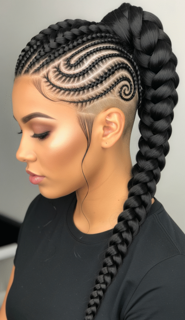 18 Shaved Sides with Ponytail for Black Women 5 Gemini Generated Image t59250t59250t592