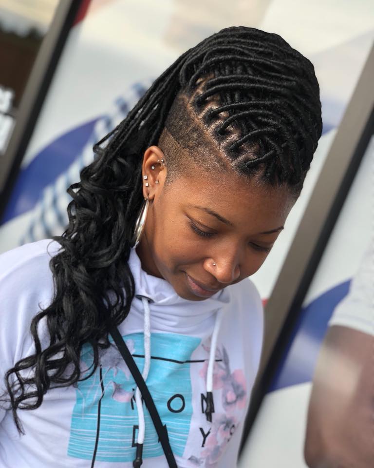 10 Locs Braids Ideas for Women 7 Goddess Locs with Braided Highlights
