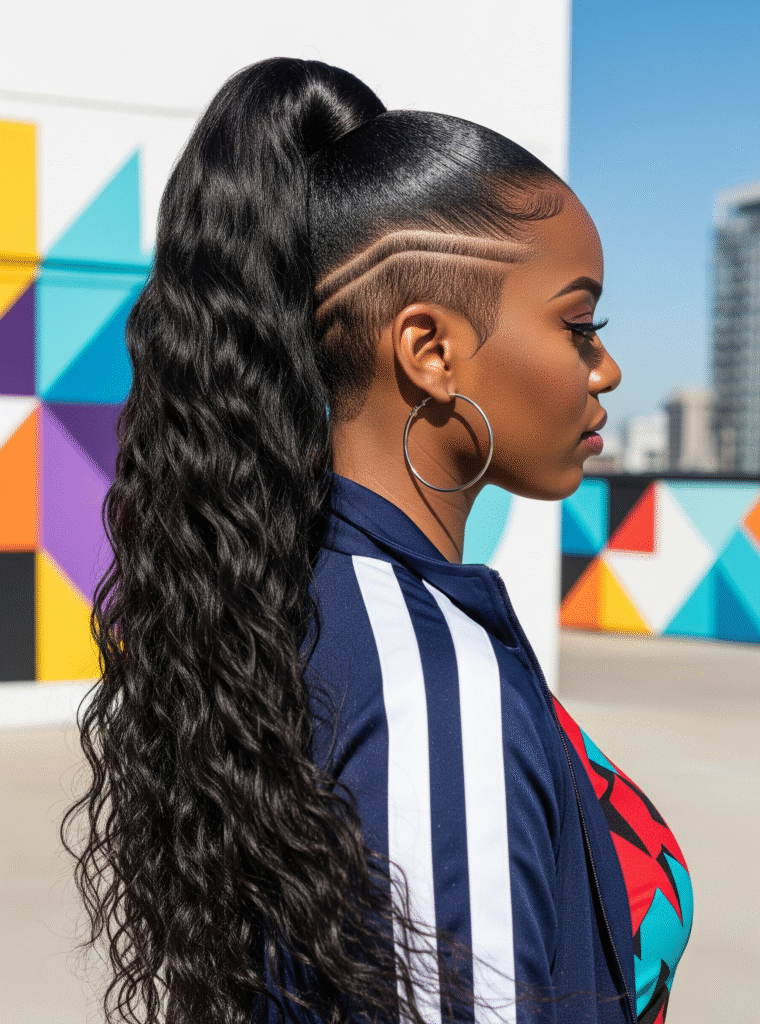 18 Shaved Sides with Ponytail for Black Women 2 High Ponytail with Undercut 3