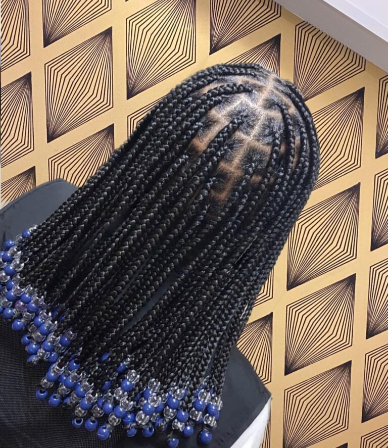 12 Knotless Braids Hairstyle Ideas: Timeless Looks for Every Vibe 5 Knotless Braids with Beads