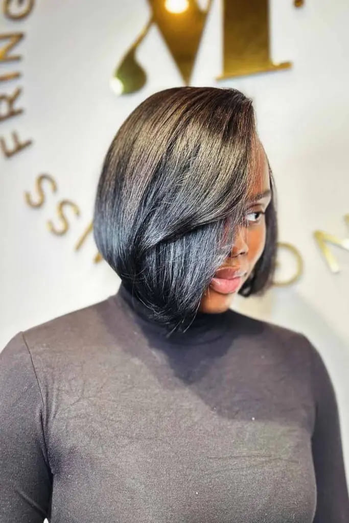 12 Elegant Short Bob Ideas for Black Women 10 Layered Face Framing Bob