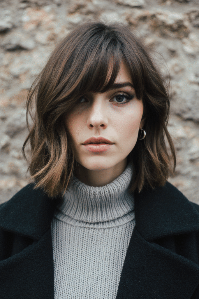 17 Bangs Covering One Eye Hairstyle Ideas 4 Layered Shag with Bangs