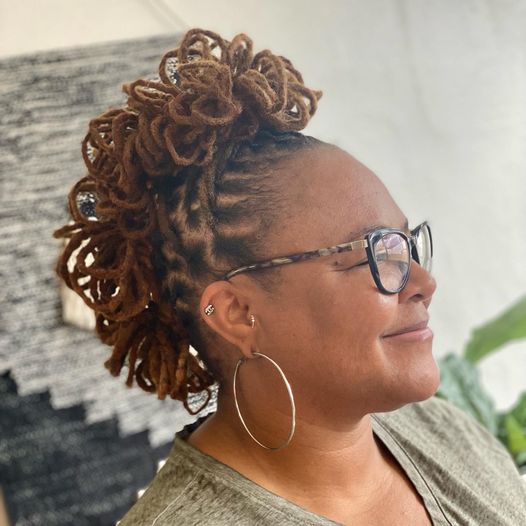 10 Locs Braids Ideas for Women 8 Locs with Braided Faux Hawk