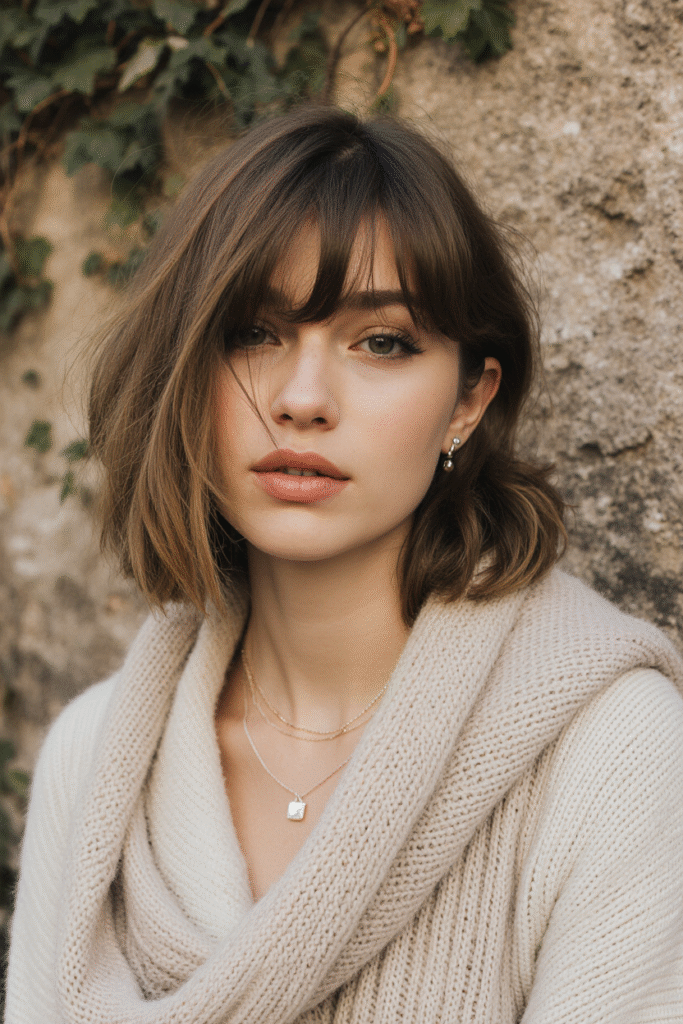 17 Bangs Covering One Eye Hairstyle Ideas 10 Messy Long Bob with Soft Bangs