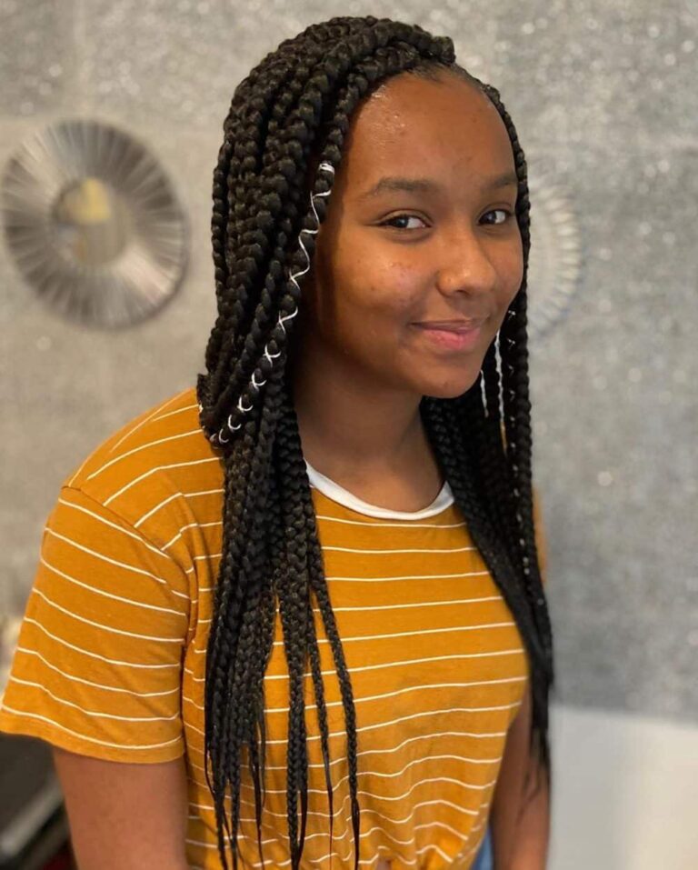 10 Poetic Justice Braid Hairstyles 9 Poetic Justice Braids with Side Swept 768x957 1