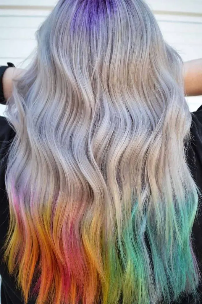 12 Fancy Dip-Dye Hair Color Ideas 7 Rainbow Dip Dye Hair 1