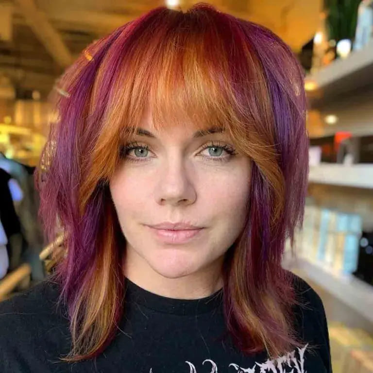 15 Best Shag Cut Ideas for Women 14 Shag Cut on Short Sunset Color Hair