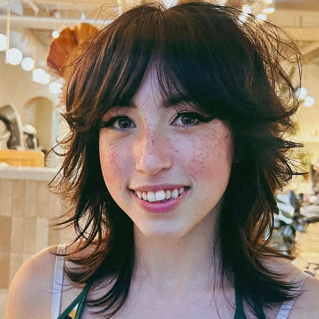 27 Best Wolf Cut Hairstyles for Women for All Hair Types, Lengths and Colors! 15 Shaggy Wolf Cut he paints hair 1024x1024 1