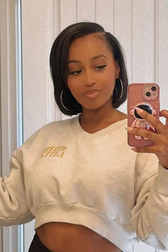 12 Elegant Short Bob Ideas for Black Women 1 Side Swept Bob Cut