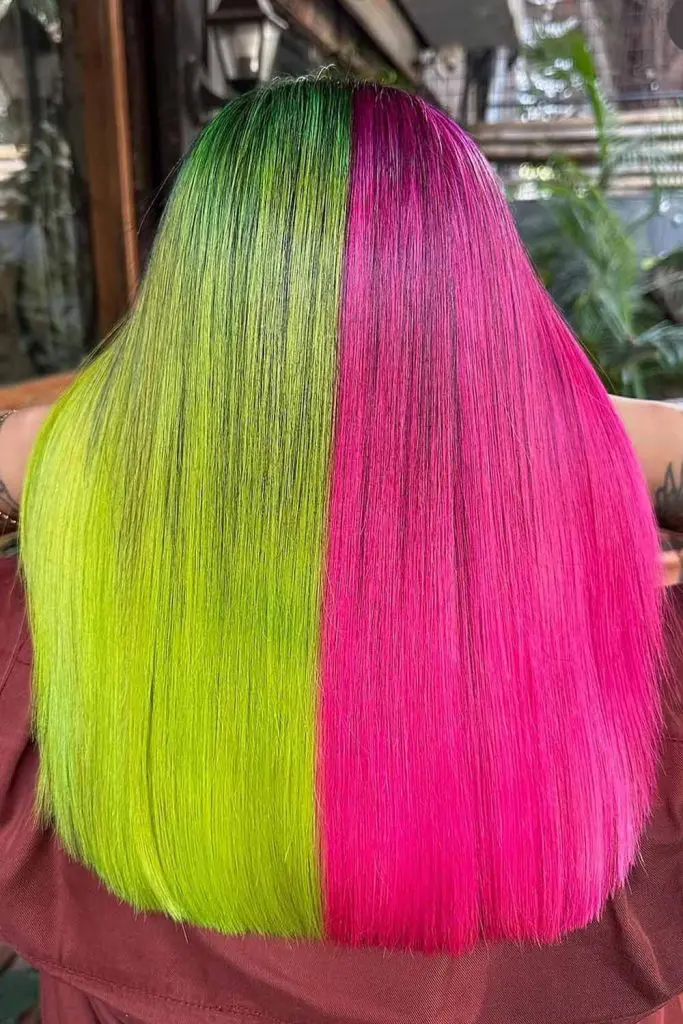 12 Bold Hair Dye Ideas for Women 3 Split Color Block 1