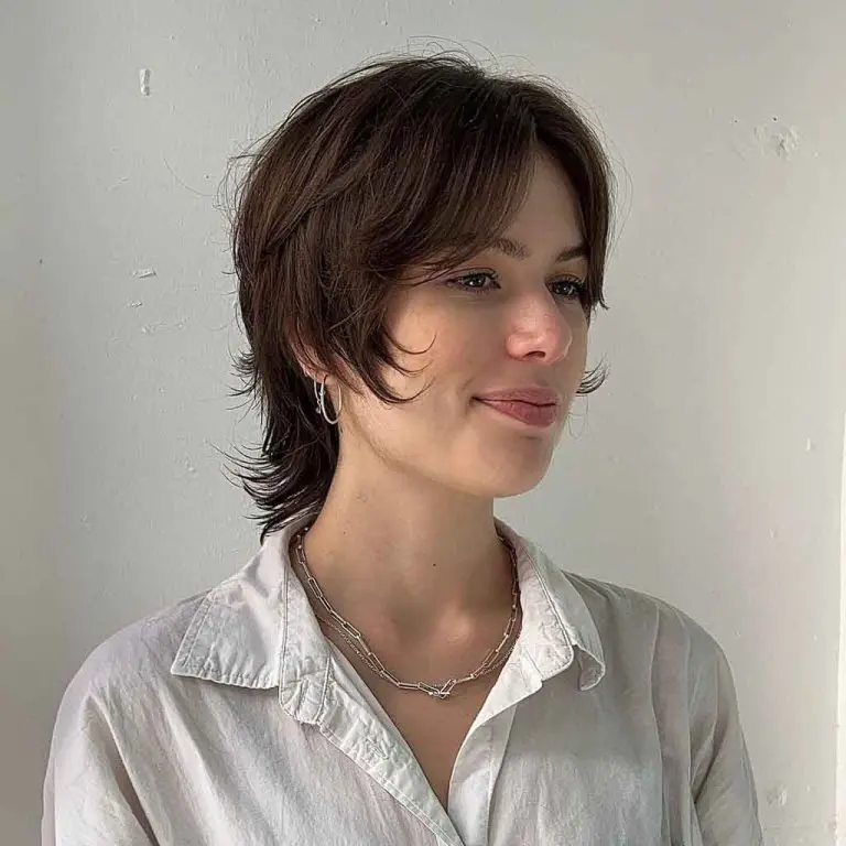 10 Short Wolf Cuts With Curtain Bangs 4 Syrup Brown Wolf Cut