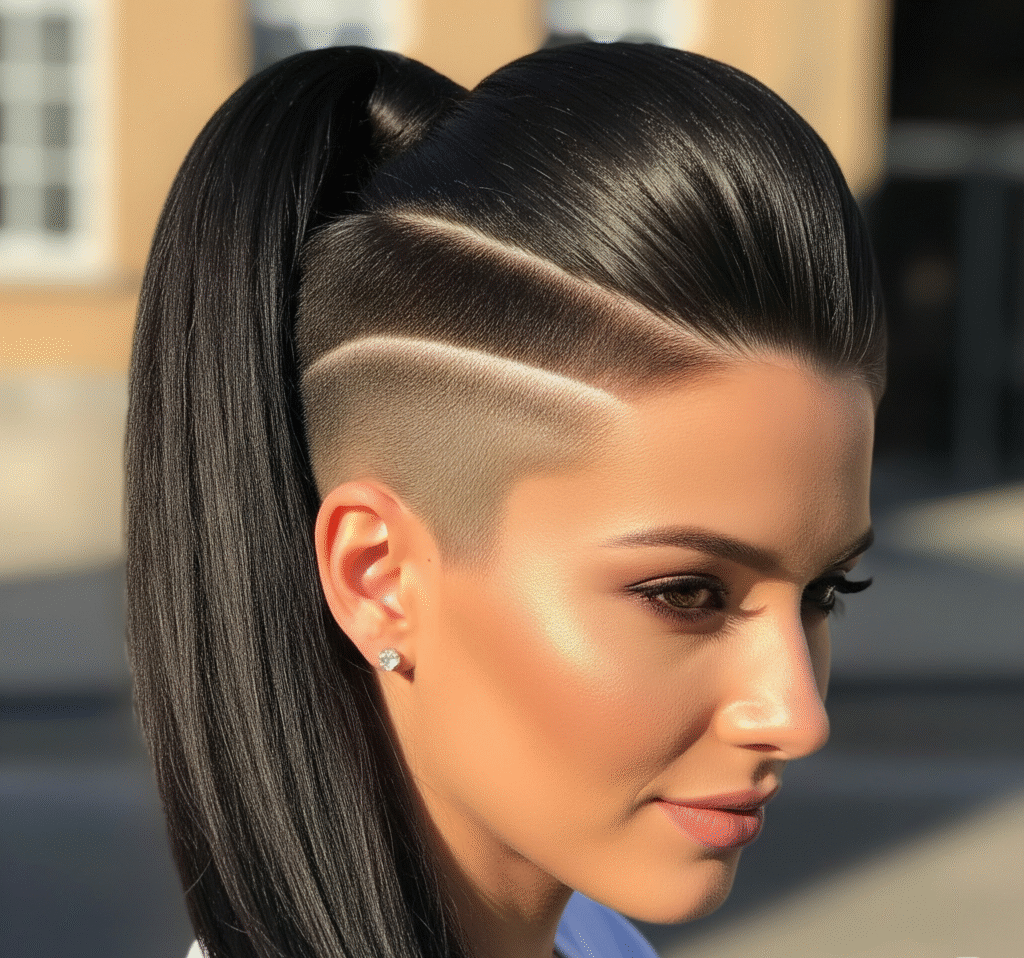 18 Shaved Sides with Ponytail for Black Women 19 Textured High Bun with Shaved Sides