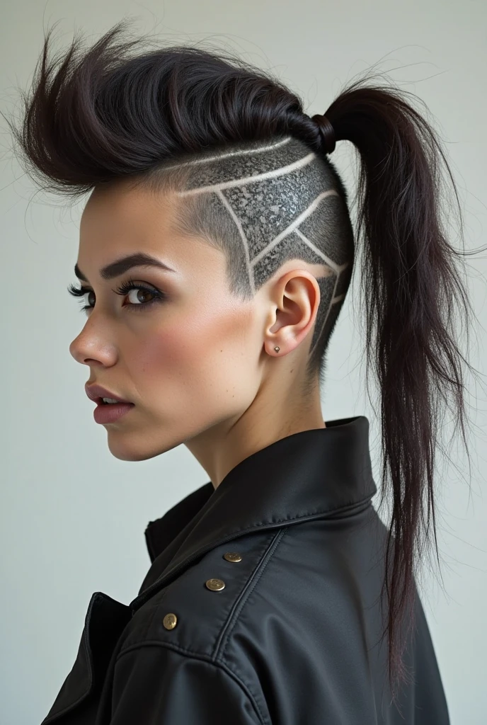 18 Shaved Sides with Ponytail for Black Women 11 Textured Mohawk Ponytail with Shaved Patterns