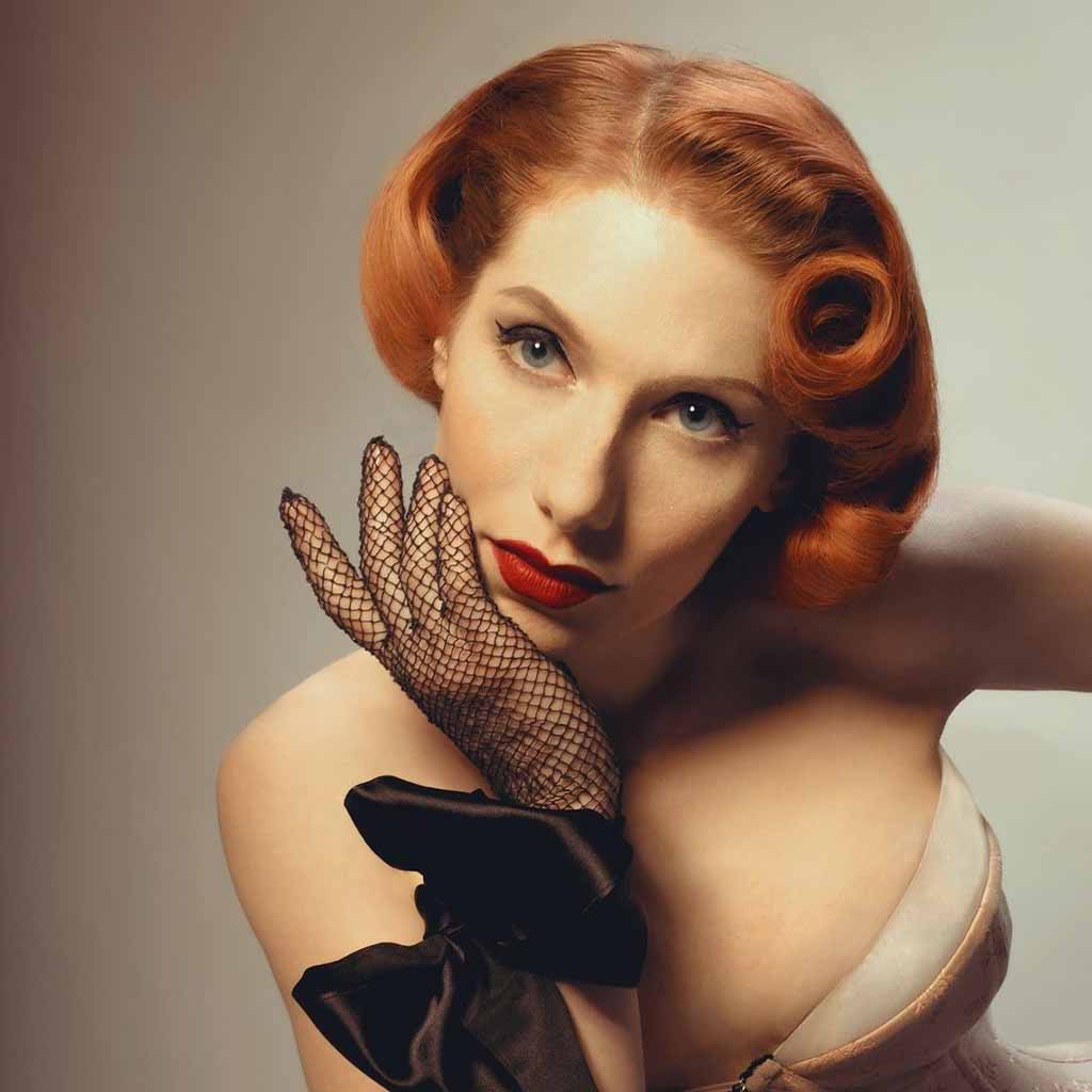 25 Classic Vintage Hairstyles to Go Retro! 2 Short Ginger Hair With Side Parted Vintage Curls