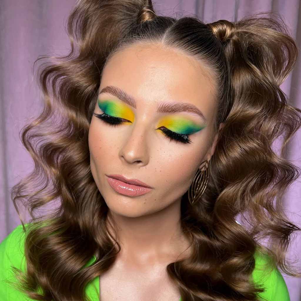 15 Beautiful Festive Easter Hairstyles! 3 High Pigtails on Brown Wavy Hair