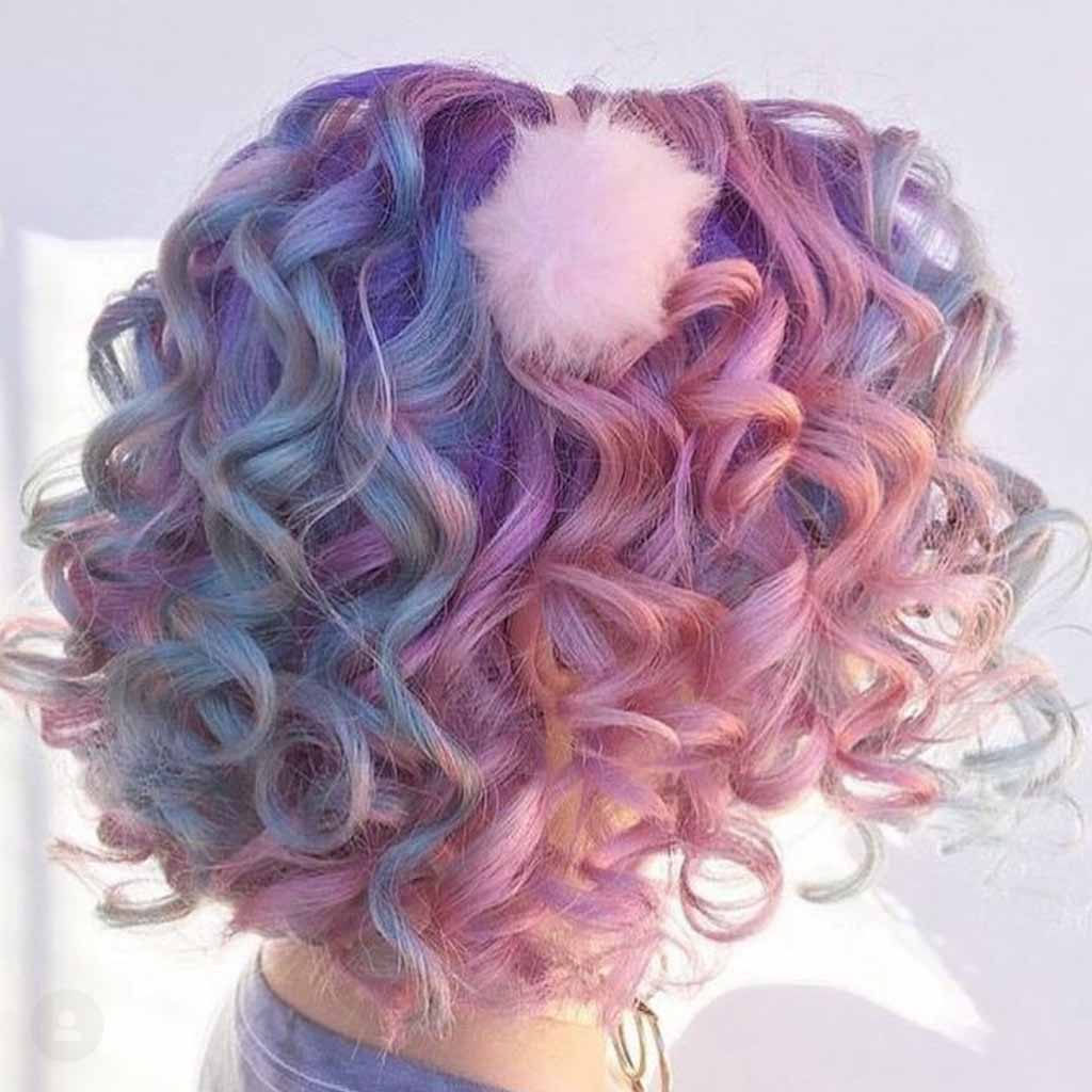 15 Beautiful Festive Easter Hairstyles! 8 Short Curly Hair With Easter Pastel Color