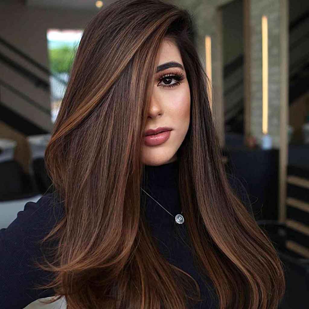 15 Ideas for Caramel Highlights on Brown Hair! 10 Long Straight Brown Hair With Caramel Highlights