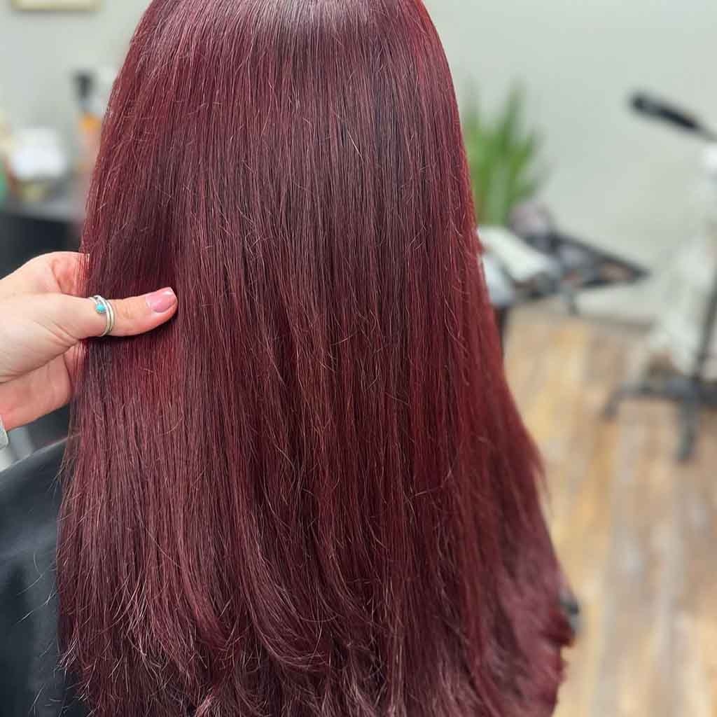 Straight Long Cherry Red Burgundy Hair